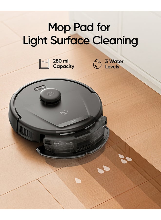 L60 Hybrid Robot Vacuum With Self Empty Station, Hair Detangling Technology, Up To 60 Days Of Hands Free Cleaning, Ultra Strong 5,000 Pa Suction To Remove Hair, Dust, Mop Pad 50 W T2278V11 Black