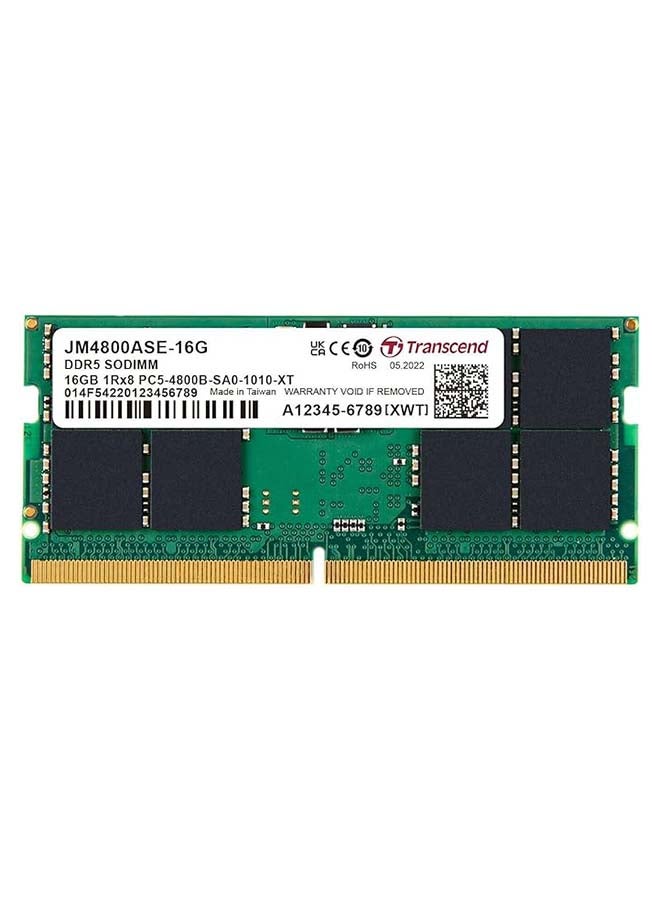 ترانسيند ذاكرة الوصول العشوائي للكمبيوتر المحمول JM DDR5 4800 SO-DIMM 1Rx8 سعة 16 جيجابايت  - Image 3