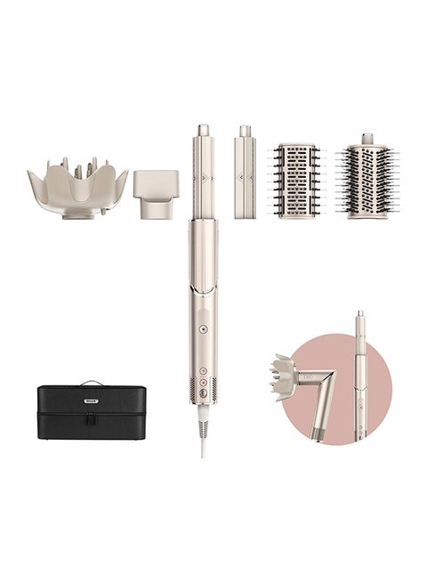 FlexStyle 5-In-1 Air Styler & Hair Dryer With Auto-Wrap Curlers, Paddle Brush, Oval Brush, Concentrator, Diffuser And Storage Case, No Heat Damage Champagne 34.29cm