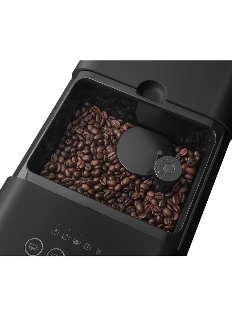 smeg - 50’s Retro Elegance: Bean-to-Cup Coffee Machine with Milk Frother, 8 Beverage Settings, and Precision Grind Functions 1350W 1.4 L 1350 W BCC12BLMUK Matt Black - Image 1