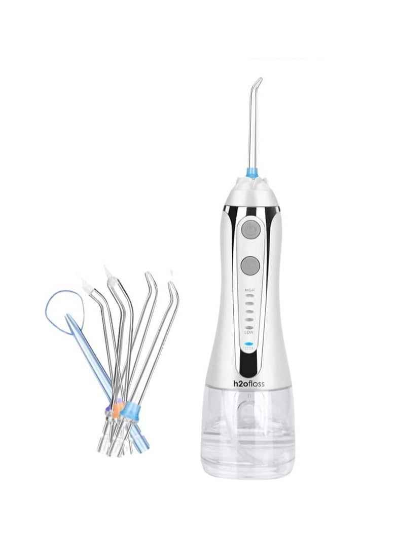 h2ofloss Portable Water Flosser with 6 Jet White , HF-2 