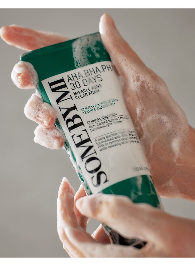 Some by Mi Aha-Bha-Pha 30 Days Miracle Acne Clear Foam Green 100ml - Image 3
