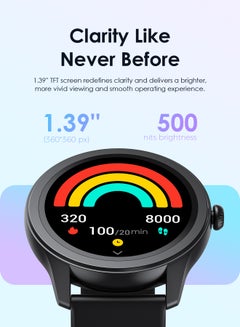 Oraimo 260 mAh Watch 2R Bluetooth Calling Smart Watch for Men and Women,1.39"HD Smart Fitness Watch with Stepping Meter Heart Rate Monitor,120+ Sports Modes & Quickly Reply SMS Black  - Image 2