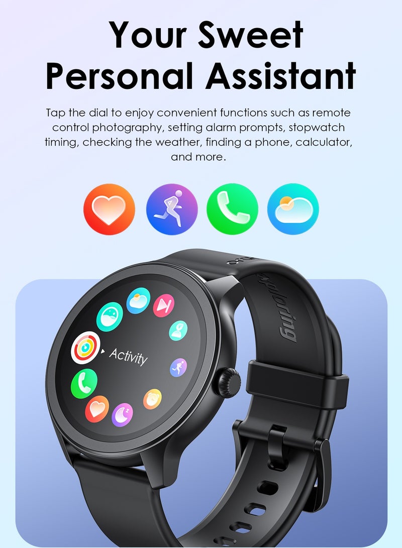 Oraimo - 260 mAh Watch 2R Bluetooth Calling Smart Watch for Men and Women,1.39"HD Smart Fitness Watch with Stepping Meter Heart Rate Monitor,120+ Sports Modes & Quickly Reply SMS Black - Image 1