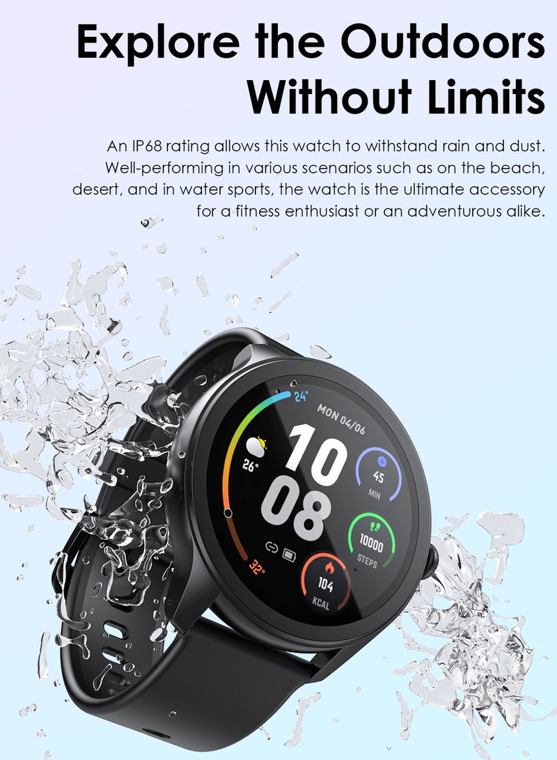 Oraimo - 260 mAh Watch 2R Bluetooth Calling Smart Watch for Men and Women,1.39"HD Smart Fitness Watch with Stepping Meter Heart Rate Monitor,120+ Sports Modes & Quickly Reply SMS Black - Image 1