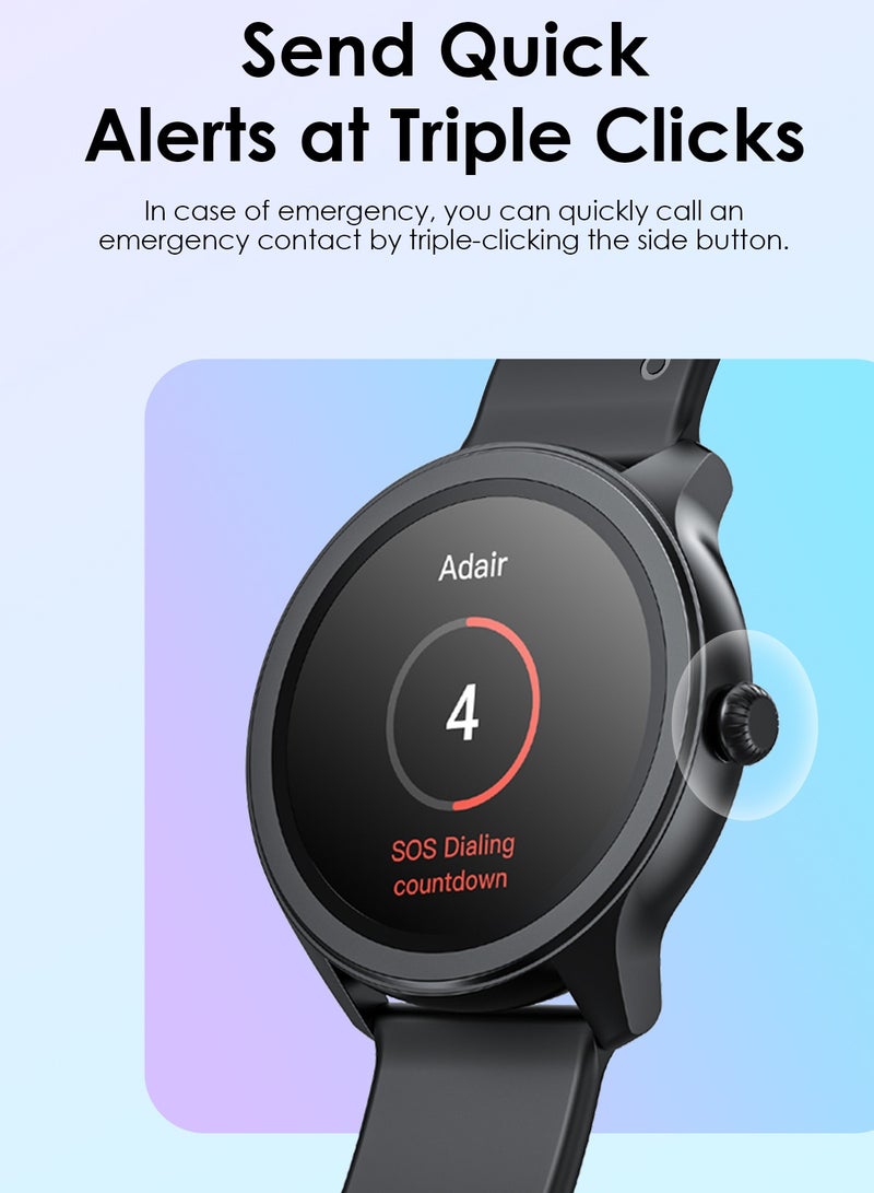 Oraimo - 260 mAh Watch 2R Bluetooth Calling Smart Watch for Men and Women,1.39"HD Smart Fitness Watch with Stepping Meter Heart Rate Monitor,120+ Sports Modes & Quickly Reply SMS Black - Image 1