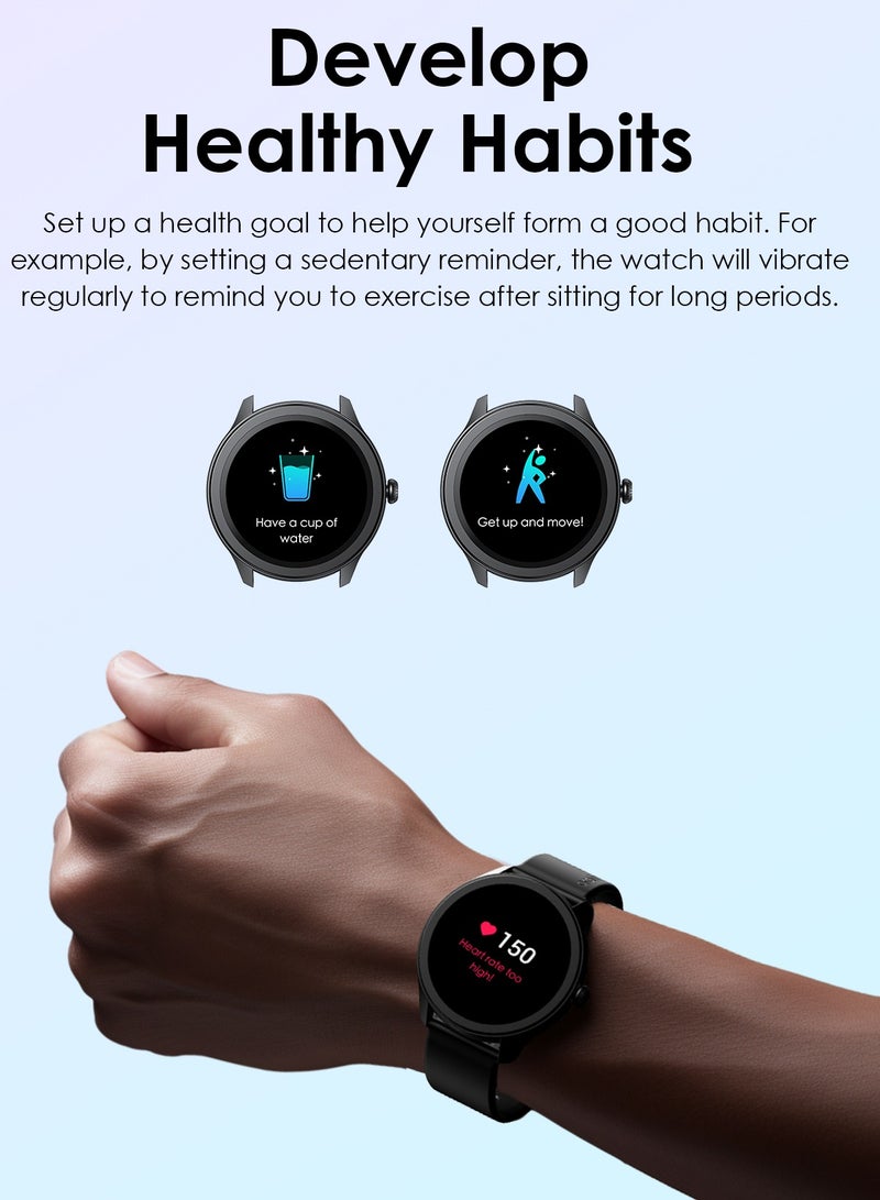 Oraimo - 260 mAh Watch 2R Bluetooth Calling Smart Watch for Men and Women,1.39"HD Smart Fitness Watch with Stepping Meter Heart Rate Monitor,120+ Sports Modes & Quickly Reply SMS Black - Image 1