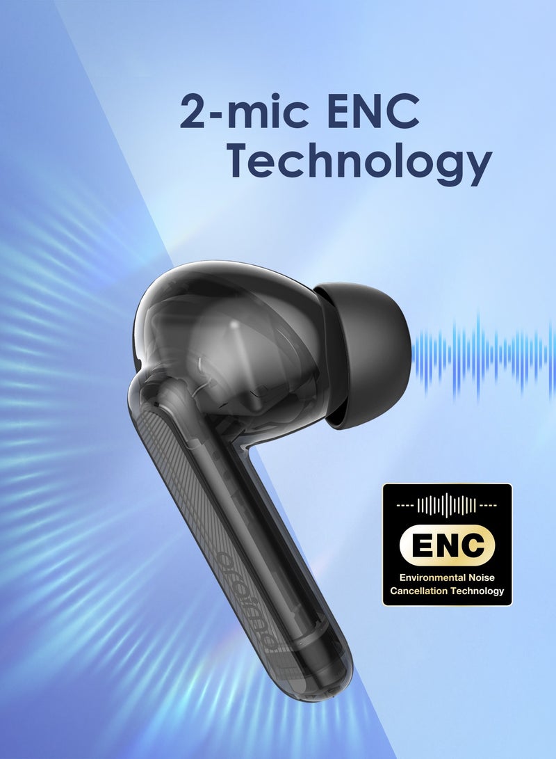 Oraimo - FreePods Lite True Wireless Earbuds Bluetooth TWS Earphone with APP Control,40h Play Time, Anifast Fast Charging,in-Ear Earbuds with Stereo Bass Black - Image 1