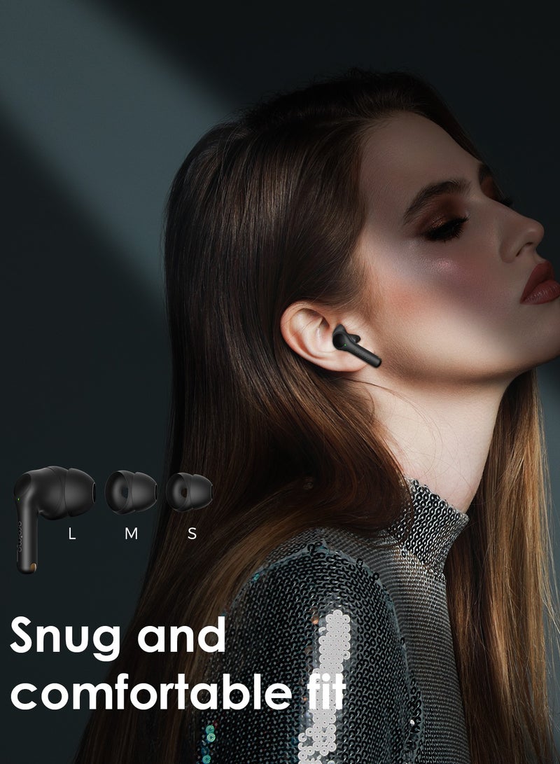 Oraimo - FreePods 3C True Wireless Earbuds Bluetooth Earphone with 4-Mic Call Noise Cancelling,36H Playtime Bluetooth Headphones in-Ear Earbuds with Stereo Bass,Waterproof for Sport Black - Image 1