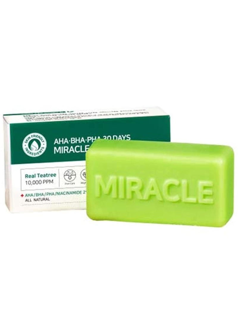 Some by Mi Aha-Bha-Pha 30 Days Miracle Cleansin G Bar Green 106grams  - Image 1