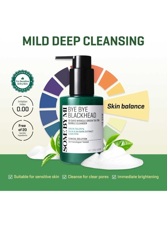 Some by Mi Bye Bye Blackhead 30 Days Miracle Green Tea Tox Bubble Cleanser, 4.23 Oz Packaging May Vary 120grams  - Image 5