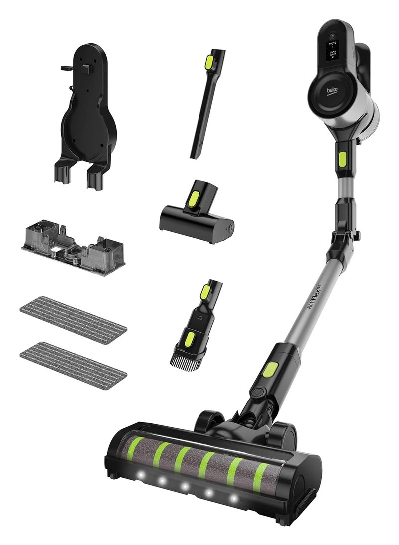 Beko - Cordless Vacuum Cleaner, Stick Vacuum, Run Time 45mins, 350W BLDC Motor, LCD Screen, LED Lights, Bagless, Water Receptacle (Mop) & Foldable, 0.6L Capacity - 0.6 L 350 W VRT84225Vi ‎Anthracite - Image 1