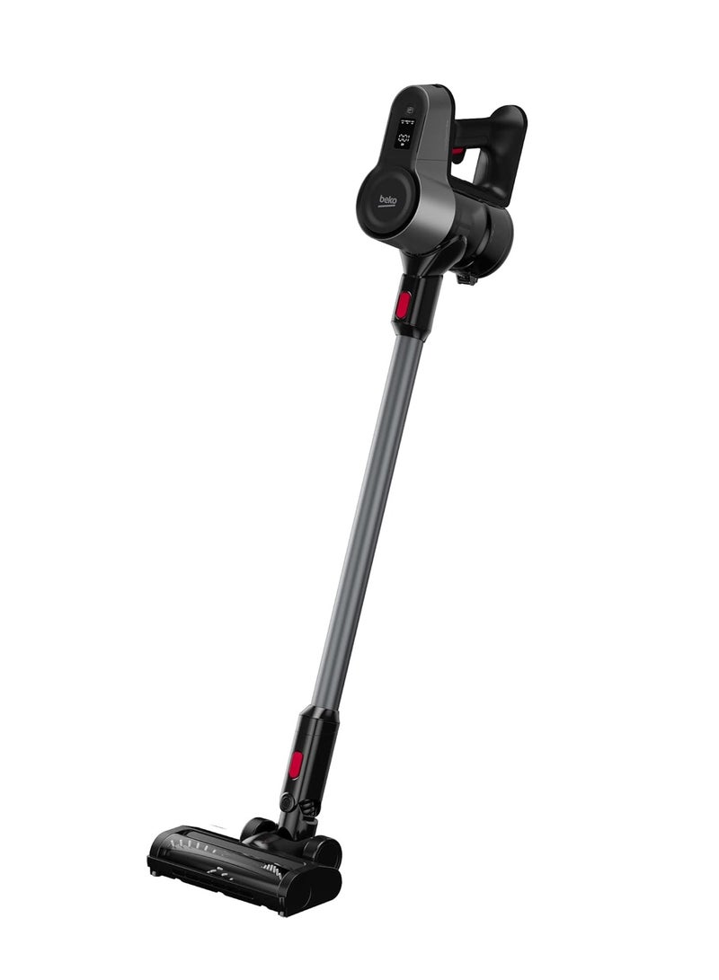 بيكو مكنسة كهربائية لاسلكية، عصا، وقت التشغيل 45 دقيقة، محرك BLDC 350 واط، شاشة LCD، أضواء LED، بدون كيس، سعة 0.6 لتر، شفط 100 واط - أسود - Image 1