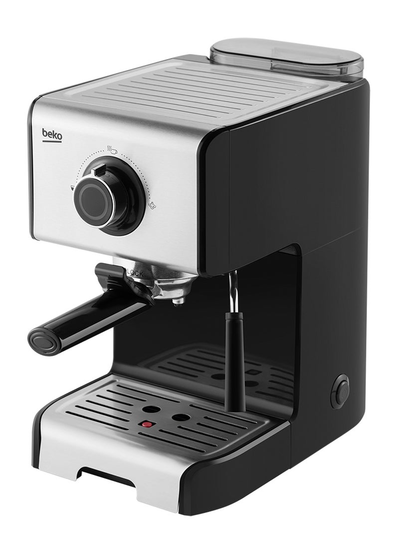 Beko - Espresso Machine 15 Bar Pump Pressure One Touch Brews Espresso Removable Drip Tray & Water Tank Integrated Milk Steamer 1200 ml CEP5152B Stainless Steel - Image 1