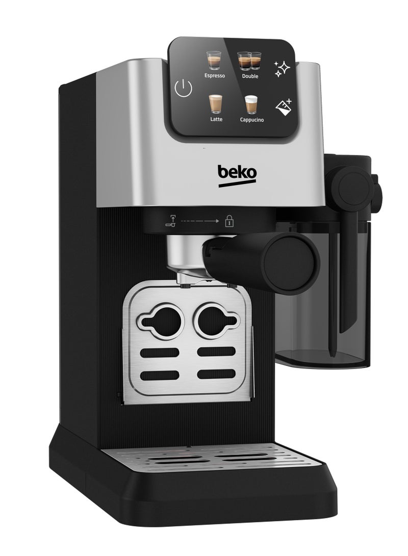 Digital Espresso 15 Bar Pressure, Capacity, 300ml Milk Container, LCD Screen, 1628 Watts, Ground Bean Storage - 1.1 L CEP5304X Stainless Steel