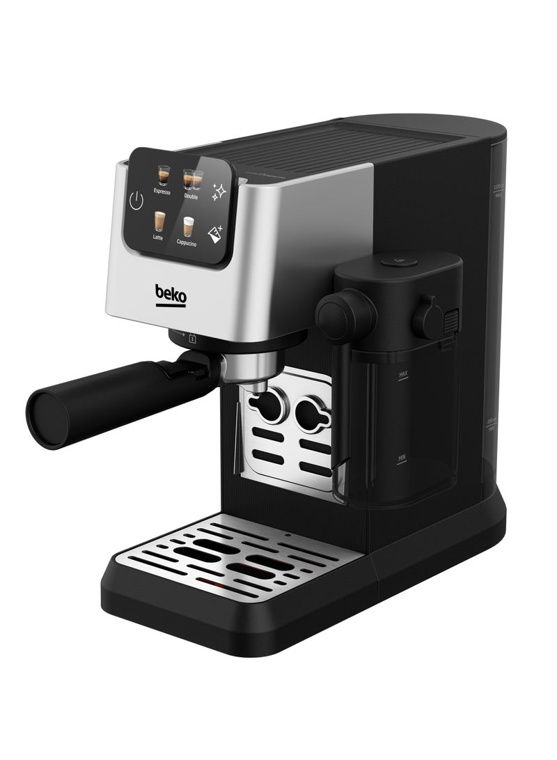 بيكو ماكينة إسبريسو رقمية ضغط 15 بار، سعة، حاوية حليب 300 مل، شاشة LCD، 1628 واط، تخزين الحبوب المطحونة - - Image 1
