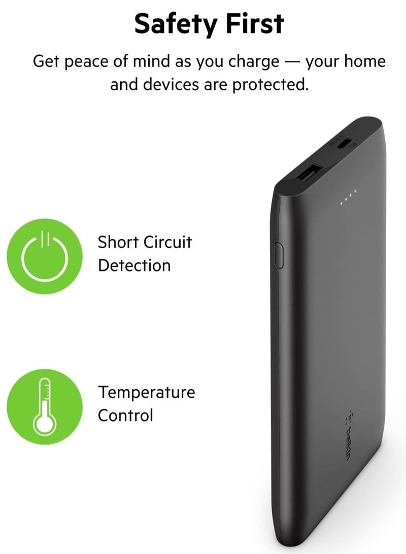 بيلكين شاحن محمول Boostcharge Plus 10K مع كابلات Lightning (Mfi) وUSB-C مدمجة ومنفذ شحن USB-C إضافي - Image 4