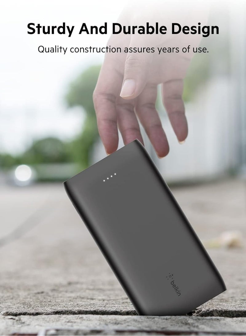 بيلكين شاحن محمول Boostcharge Plus 10K مع كابلات Lightning (Mfi) وUSB-C مدمجة ومنفذ شحن USB-C إضافي - Image 5