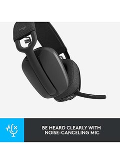 Logitech Zone Vibe 100 Wireless Headset, 40mm Audio Drivers, Bluetooth Connectivity, Up to 30m Range, Flip-to-Mute NC Mic, 20H Battery Life, Memory Foam & Fabric Cushioning, USB-C, 981-001213 Graphite  - Image 3