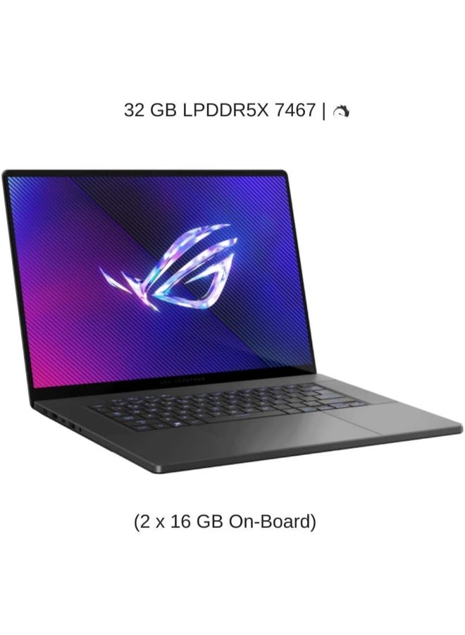 ASUS - ROG Zephyrus G16 Gaming Laptop With 16-Inch OLED Display,Core Ultra 9 185H Processor/32GB RAM/2TB SSD/16GB NVIDIA Geforce RTX 4090 Graphics Card/Windows 11 Home + HyperX Cirro Gaming EarBuds English/Arabic Eclipse Grey - Image 1