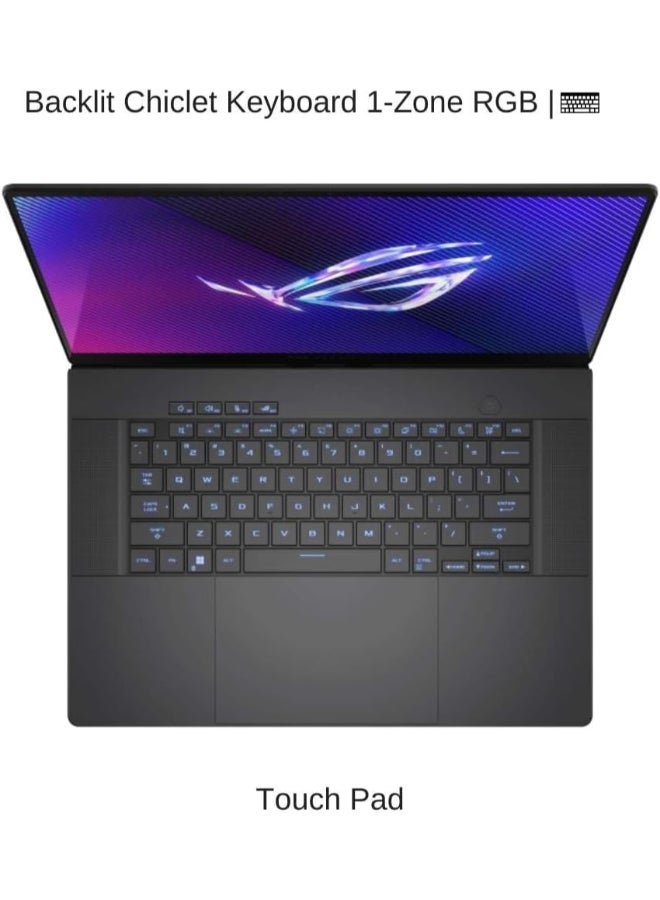 ASUS - ROG Zephyrus G16 Gaming Laptop With 16-Inch OLED Display,Core Ultra 9 185H Processor/32GB RAM/2TB SSD/16GB NVIDIA Geforce RTX 4090 Graphics Card/Windows 11 Home + HyperX Cirro Gaming EarBuds English/Arabic Eclipse Grey - Image 1
