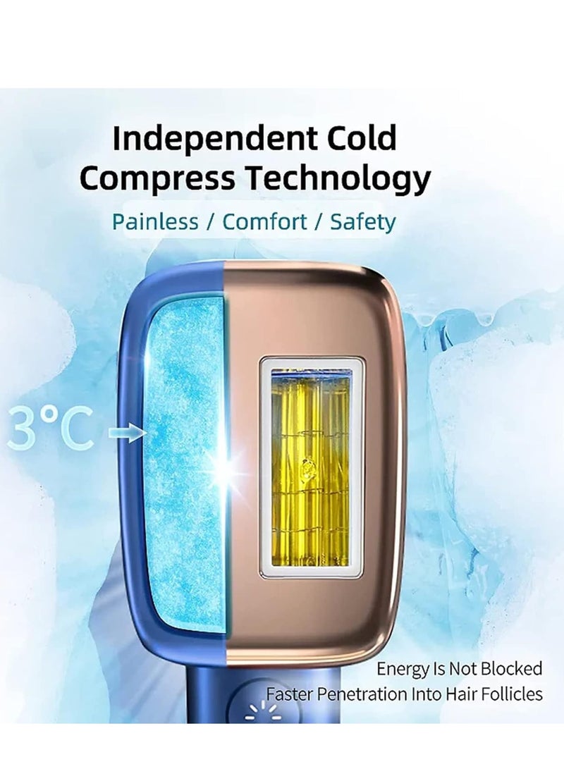 MLAY T14 Laser Painless Fast Hair Removal 3℃ Cold Compress/5-Levels/500000 Pulses Carry An Additional HR Lamp Dark Blue - Image 2