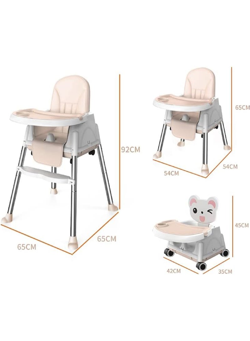 Rock Pow Multi-Functional Removable Portable Baby High Chair - Beige  - Image 2