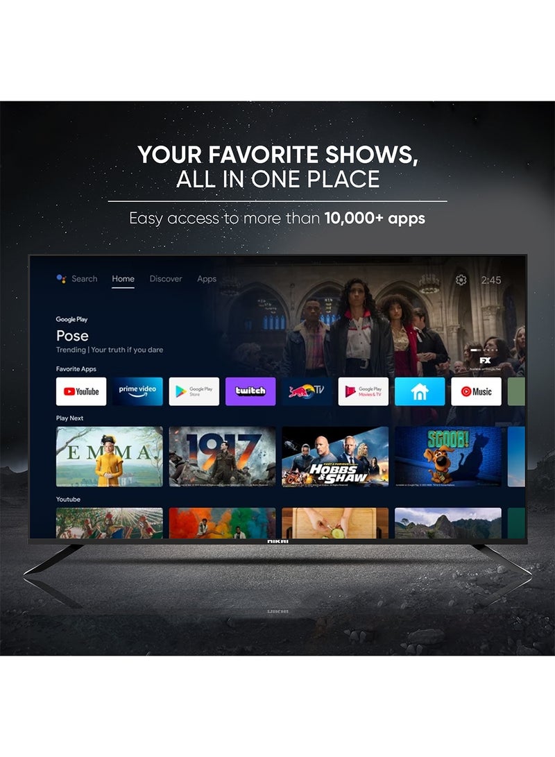 NIKAI - 75 Inch 4K QLED Ultra HD Smart Google TV, Hands-Free Voice Control, Game Master, Dolby Vision + Atmos, 4K HDR10+, Effortless Connectivity With Android & Apple Devices NPROG75QLED Black - Image 1