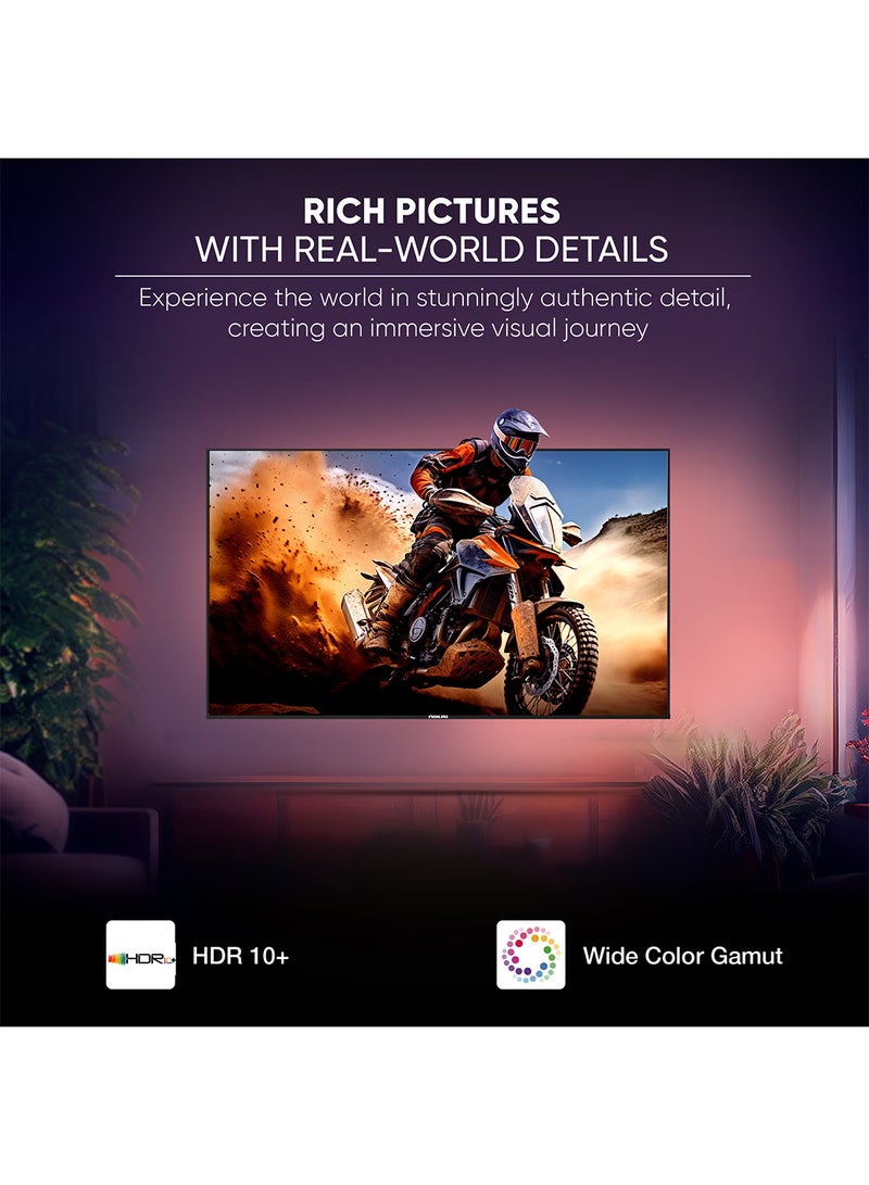 NIKAI - 75 Inch 4K QLED Ultra HD Smart Google TV, Hands-Free Voice Control, Game Master, Dolby Vision + Atmos, 4K HDR10+, Effortless Connectivity With Android & Apple Devices NPROG75QLED Black - Image 1