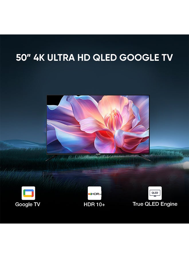 NIKAI 75 Inch 4K QLED Ultra HD Smart Google TV, Hands-Free Voice Control, Game Master, Dolby Vision + Atmos, 4K HDR10+, Effortless Connectivity With Android & Apple Devices NPROG75QLED Black - Image 2