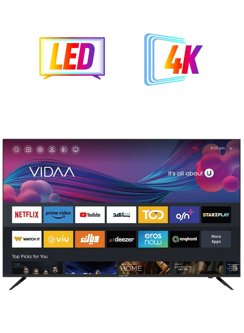 فيديوكون تلفزيون ذكي 55 بوصة بدون حواف 4K UHD مع بلوتوث وماوس صوتي ونظام صوت دولبي 2024  - Image 1