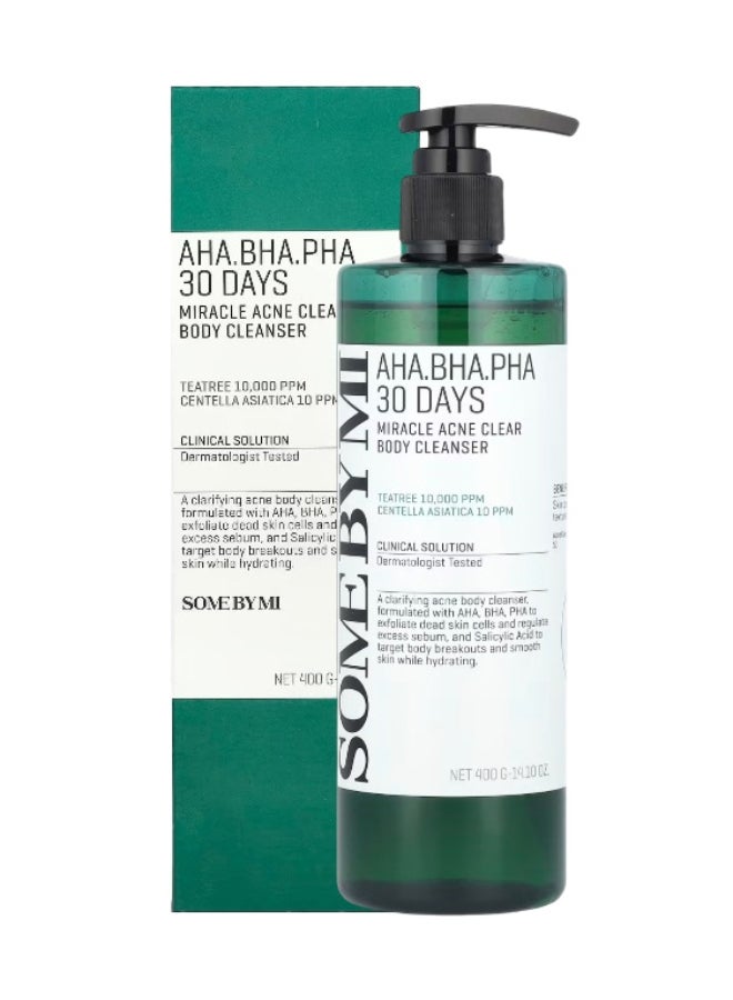 Some by Mi Aha. Bha. Pha 30 Days Miracle Acne Clear Body Cleanser, 14.10 Oz Green 400grams  - Image 1