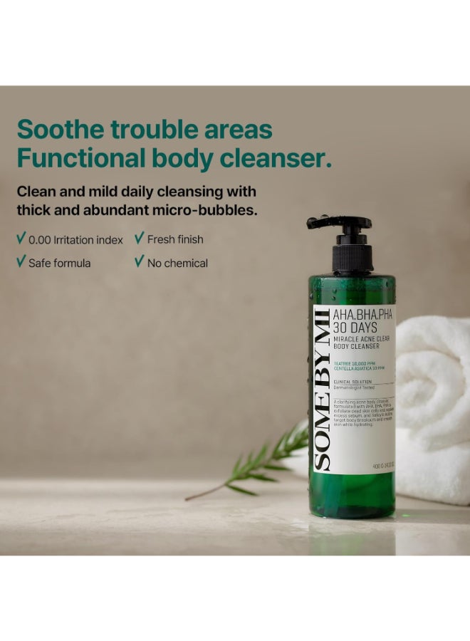 Some by Mi Aha. Bha. Pha 30 Days Miracle Acne Clear Body Cleanser, 14.10 Oz Green 400grams  - Image 3