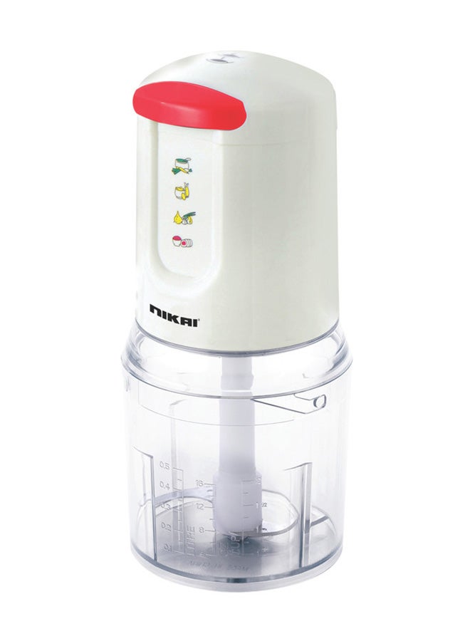 NIKAI 2-Speed Chopper With Unbreakable Bowl Stainless Steel Blades And Safety Lock 500 ml 350 W NC694P White  - Image 1