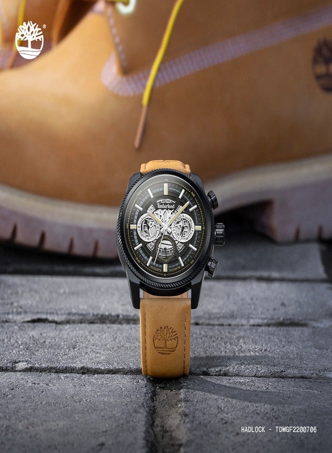 Timberland Men's Timberland Hadlock Watch With Tan Leather Strap 46MM 5 ATM  - TDWGF2200706 - Image 4