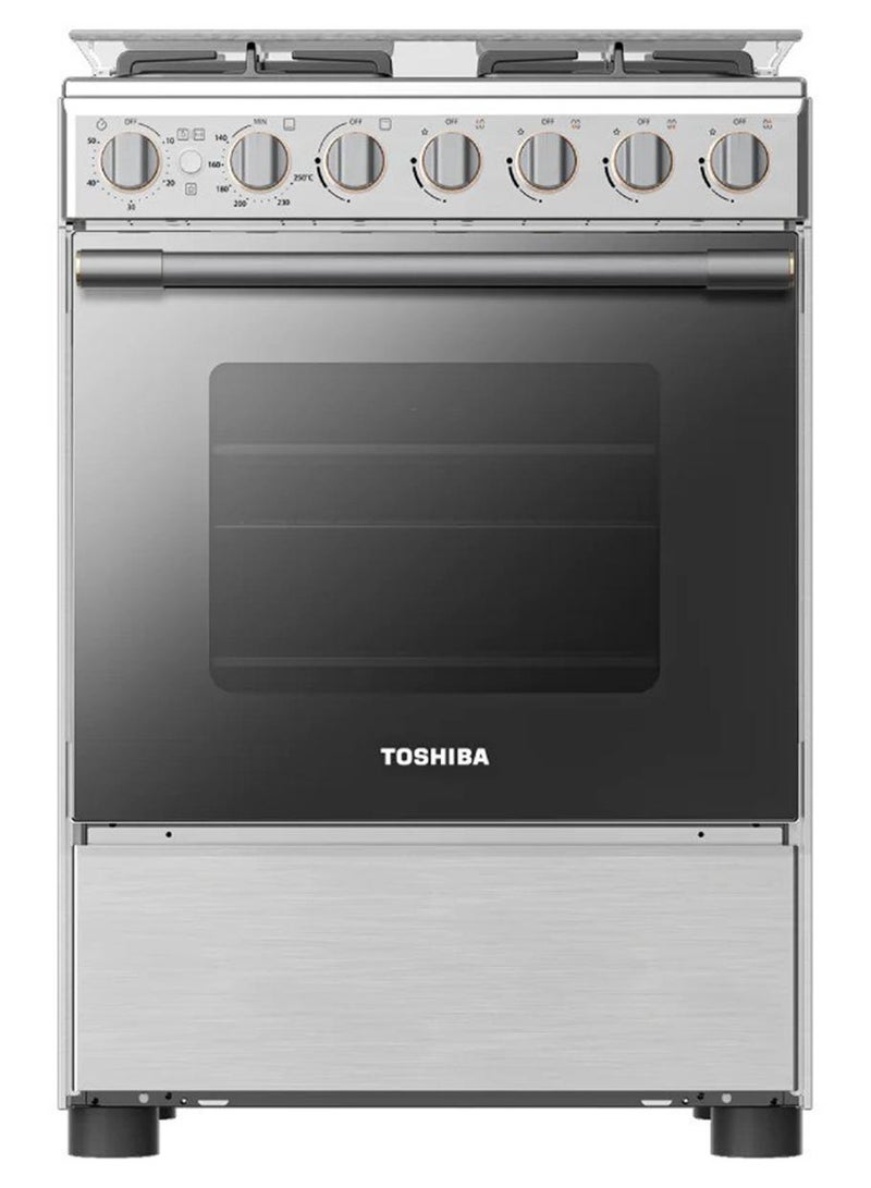توشيبا طباخ غاز 60 × 60 سم 4 شعلات مع إشعال ذاتي، شواية داخل الفرن - Image 1