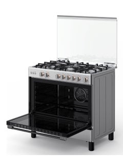 Toshiba 90 x 60 cm 5-Burner Gas Cooker Burner Steel With Cast Iron Pan Support RL2-90G5GE(MR) Clear  - Image 5