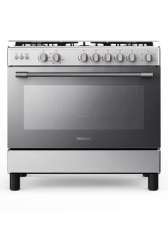 Toshiba 90 x 60 cm 5-Burner Gas Cooker Burner Steel With Cast Iron Pan Support RL2-90G5GE(MR) Clear  - Image 2