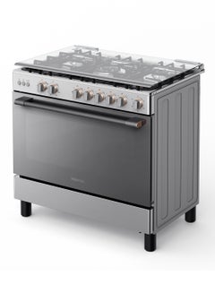Toshiba 90 x 60 cm 5-Burner Gas Cooker Burner Steel With Cast Iron Pan Support RL2-90G5GE(MR) Clear  - Image 4