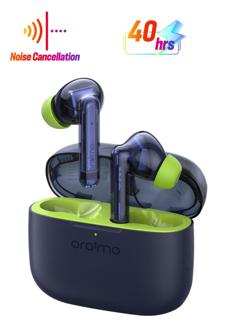 Oraimo FreePods Lite True Wireless Earbuds Bluetooth TWS Earphone with APP Control,40h Play Time, Anifast Fast Charging,in-Ear Earbuds with Stereo Bass Nebula Blue  - Image 1
