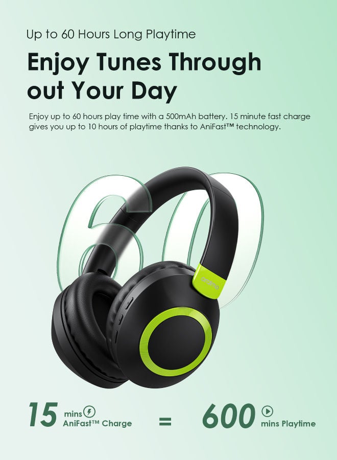 Oraimo - Oraimo BoomPop 2 ENC Over-Ear Wireless Headphones Black - Image 1