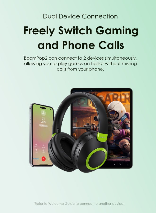 Oraimo - Oraimo BoomPop 2 ENC Over-Ear Wireless Headphones Black - Image 1