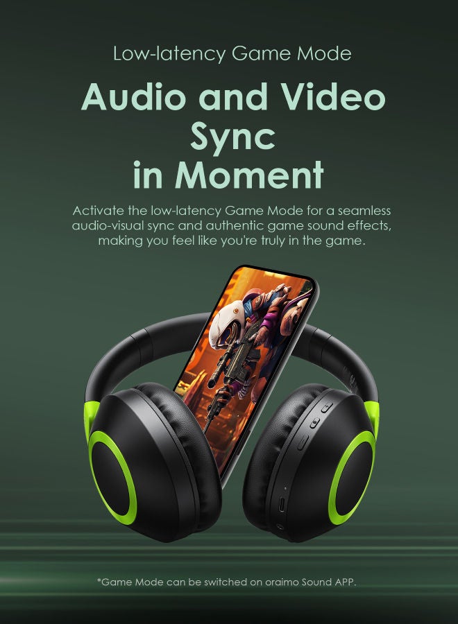 Oraimo - Oraimo BoomPop 2 ENC Over-Ear Wireless Headphones Black - Image 1