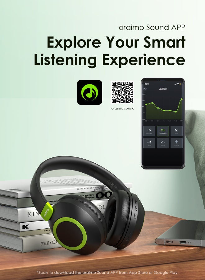 Oraimo - Oraimo BoomPop 2 ENC Over-Ear Wireless Headphones Black - Image 1