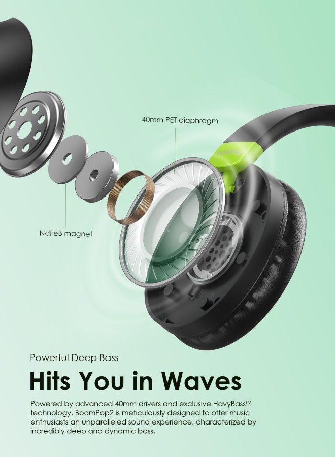 Oraimo - Oraimo BoomPop 2 ENC Over-Ear Wireless Headphones Black - Image 1