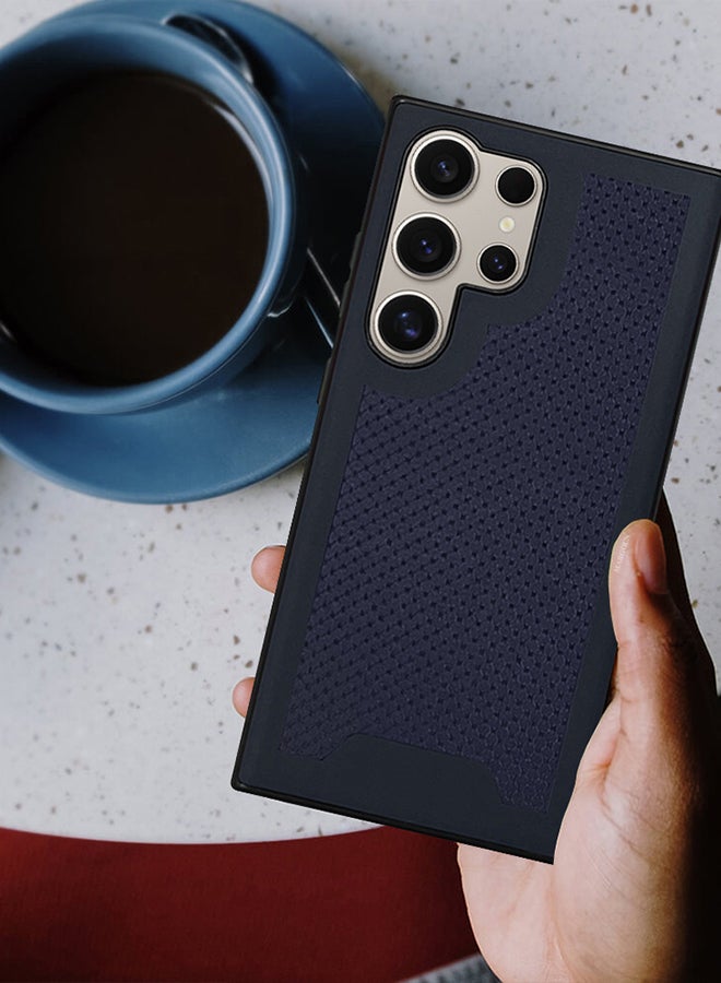 MARGOUN Samsung Galaxy S24 Ultra Case Anti-Slip Textured Design Scratch Resistant Shock Absorbing Case Cover Midnight Blue - Image 3