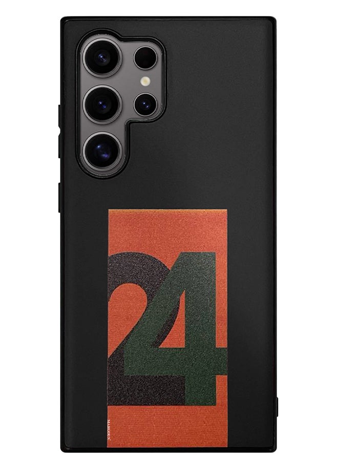 MARGOUN Samsung Galaxy S24 Ultra Case Hard PC Case With Print Design Luxury and Durable Case Cover Thin And Lightweight Case Black - Image 2