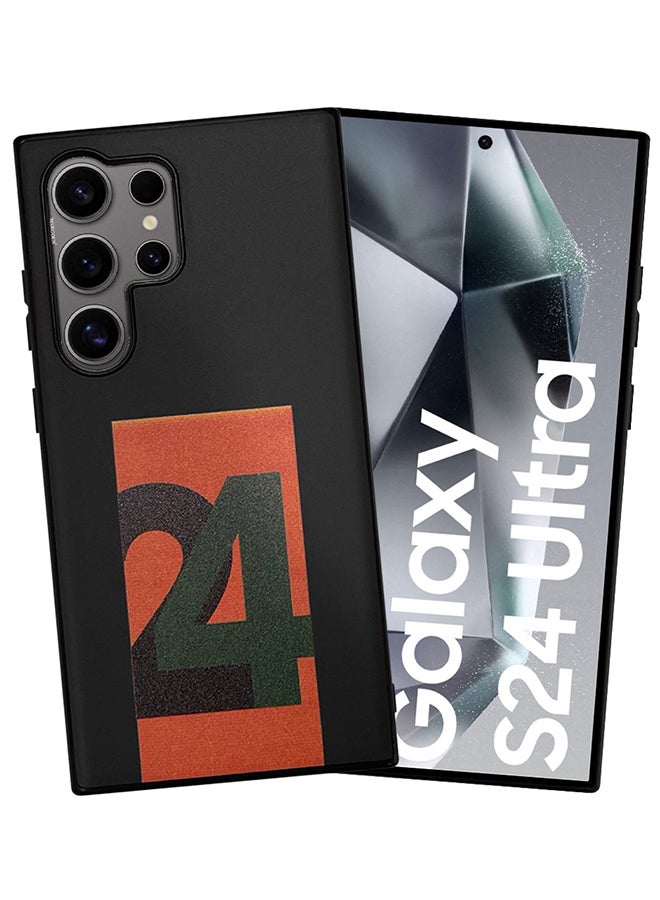 MARGOUN Samsung Galaxy S24 Ultra Case Hard PC Case With Print Design Luxury and Durable Case Cover Thin And Lightweight Case Black - Image 3