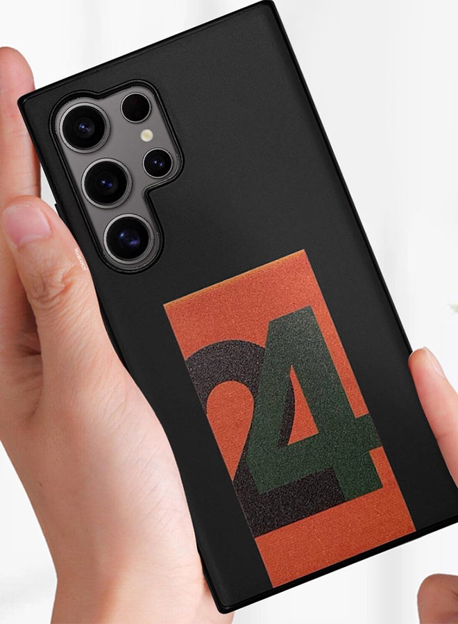 MARGOUN Samsung Galaxy S24 Ultra Case Hard PC Case With Print Design Luxury and Durable Case Cover Thin And Lightweight Case Black - Image 4