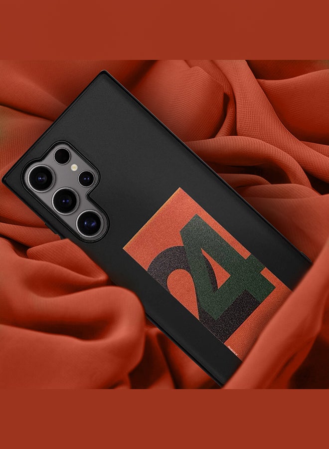 MARGOUN Samsung Galaxy S24 Ultra Case Hard PC Case With Print Design Luxury and Durable Case Cover Thin And Lightweight Case Black - Image 5